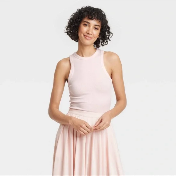 knee length dresses for ladies LIGHT PINK MINI DRESS WITH TANK TOP SCOOPED – MARQUES ' ALMEIDA main image 0